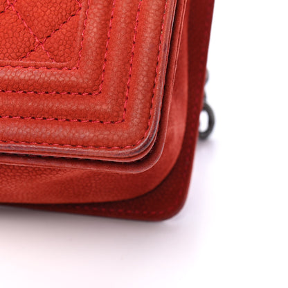 Chanel Iridescent Caviar Quilted Medium Boy Flap Red 11 of 12