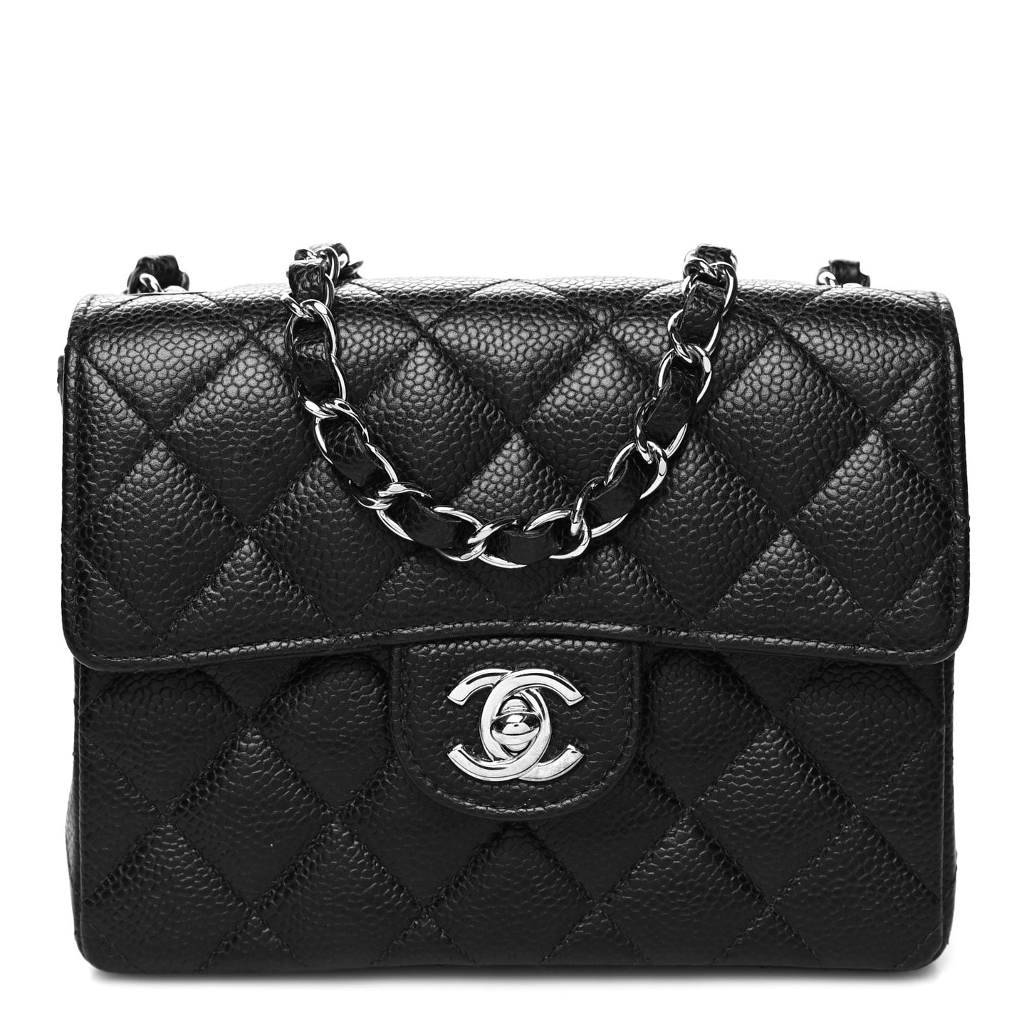 Caviar Quilted Mini Square Flap Black