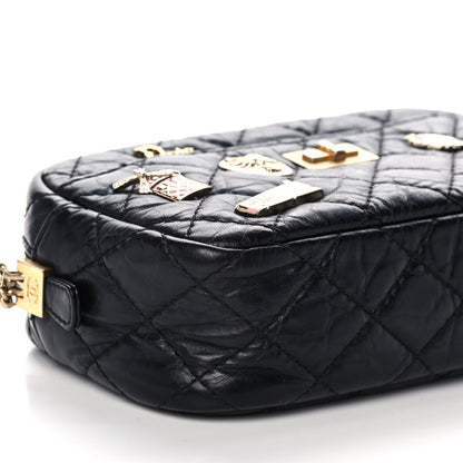 Chanel Aged Calfskin Quilted Mini Lucky Charm Reissue Camera Case Black 9 of 11