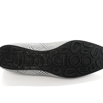 Jimmy Choo Prince Of Stars Glitter Fabric Loafers 39 Silver 7 of 10