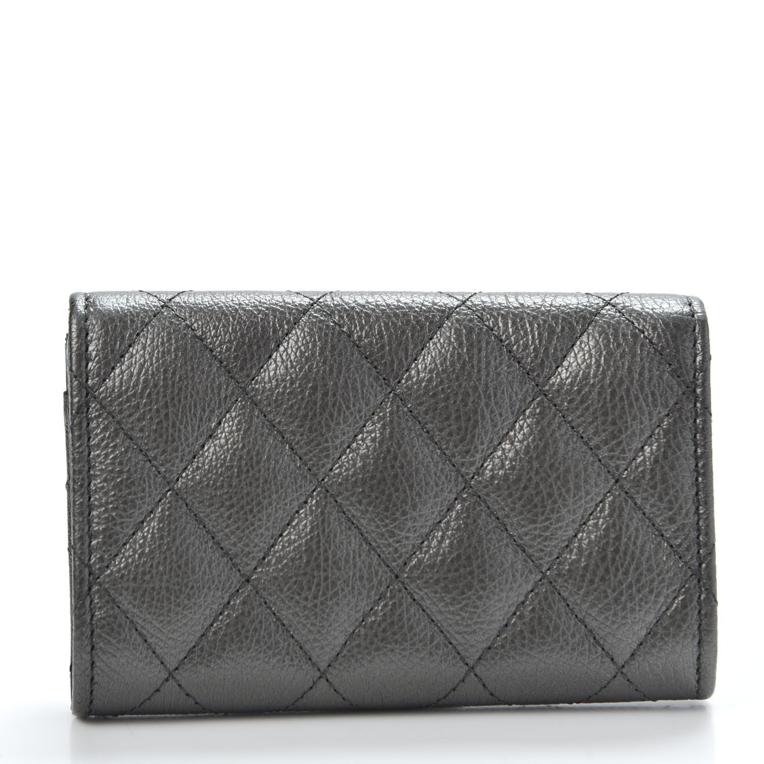 Chanel Metallic Calfskin Quilted Reissue Flap Card Holder Grey 2 of 10