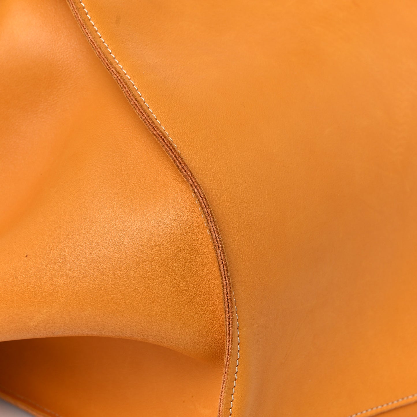 Soft Bare Calfskin Medium Big Bag Dark Yellow