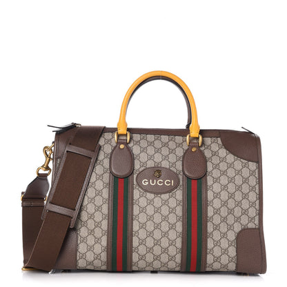 Gucci Soft GG Supreme Monogram Web Neo Vintage Duffle Bag Beige New Acero Crop 1 of 9