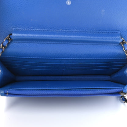 Chanel Caviar Quilted Wallet On Chain WOC Blue 5 of 16