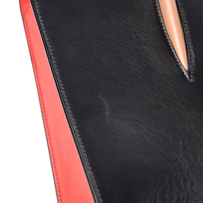 Christian Louboutin Calfskin Patent Leopard Spiked Large Paloma Black 9 of 16