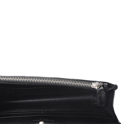Saint Laurent Grain De Poudre Matelasse Chevron Monogram Envelope Chain Wallet Black 4 of 9
