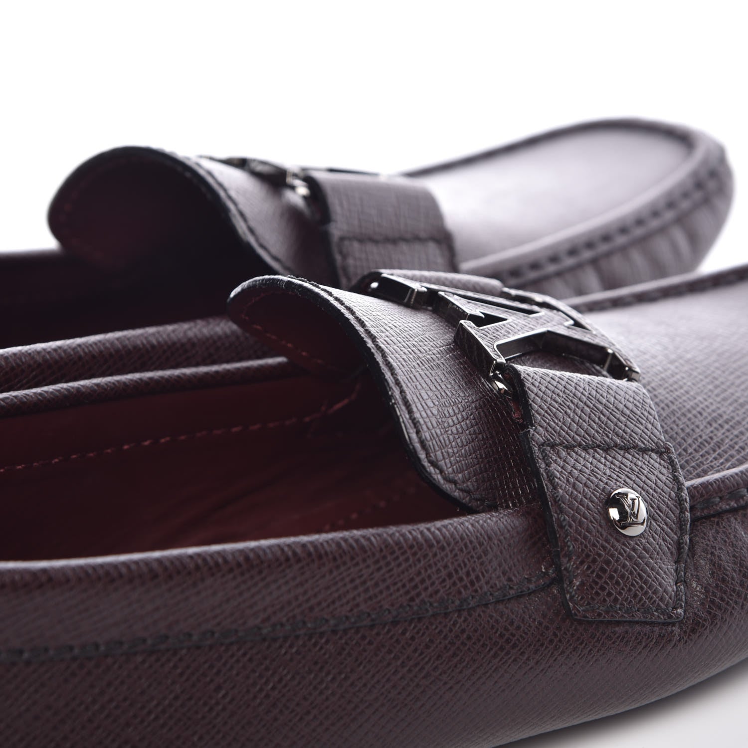 Louis Vuitton Taiga Monte Carlo Moccasin Loafers 8 Grizzli 9 of 11