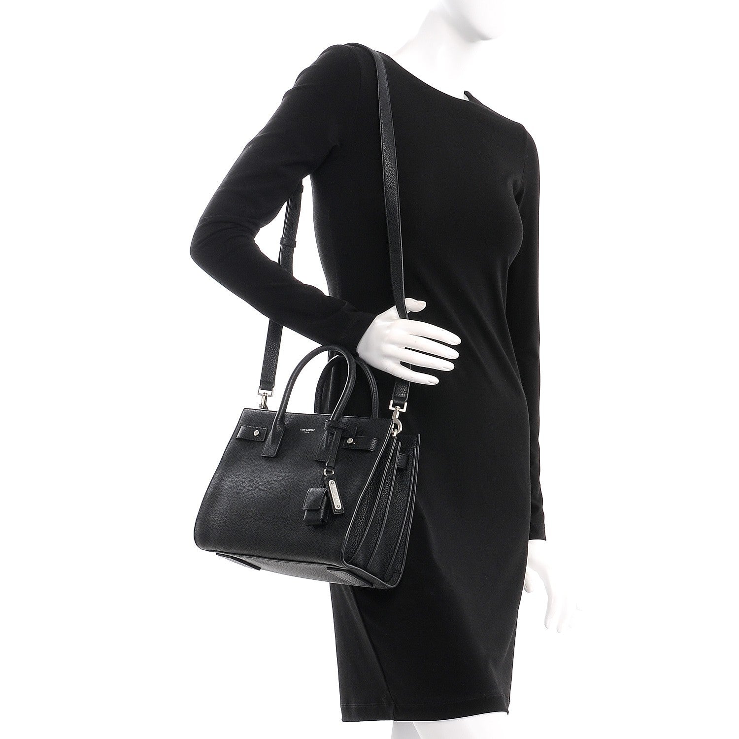 Saint Laurent Grained Calfskin Baby Supple Sac De Jour Black 2 of 8