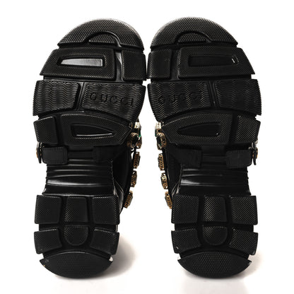 Gucci X SEGA Mesh Suede Calfskin Removable Crystals Womens Flashtrek Sneakers 37 Black Silver 5 of 7