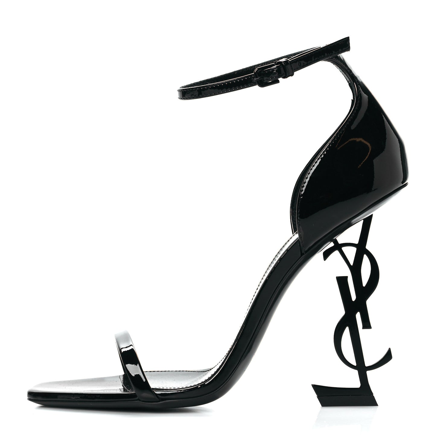 Patent Calfskin Opyum 110 Sandals 38 Black