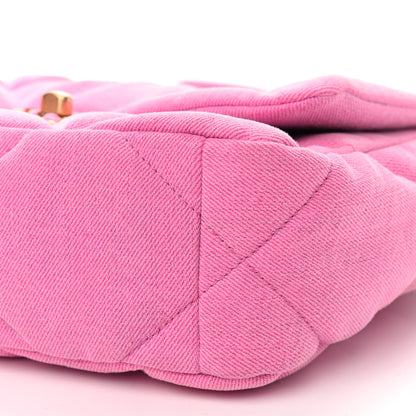 Chanel Denim Quilted Medium Chanel 19 Flap Neon Pink 9 of 9