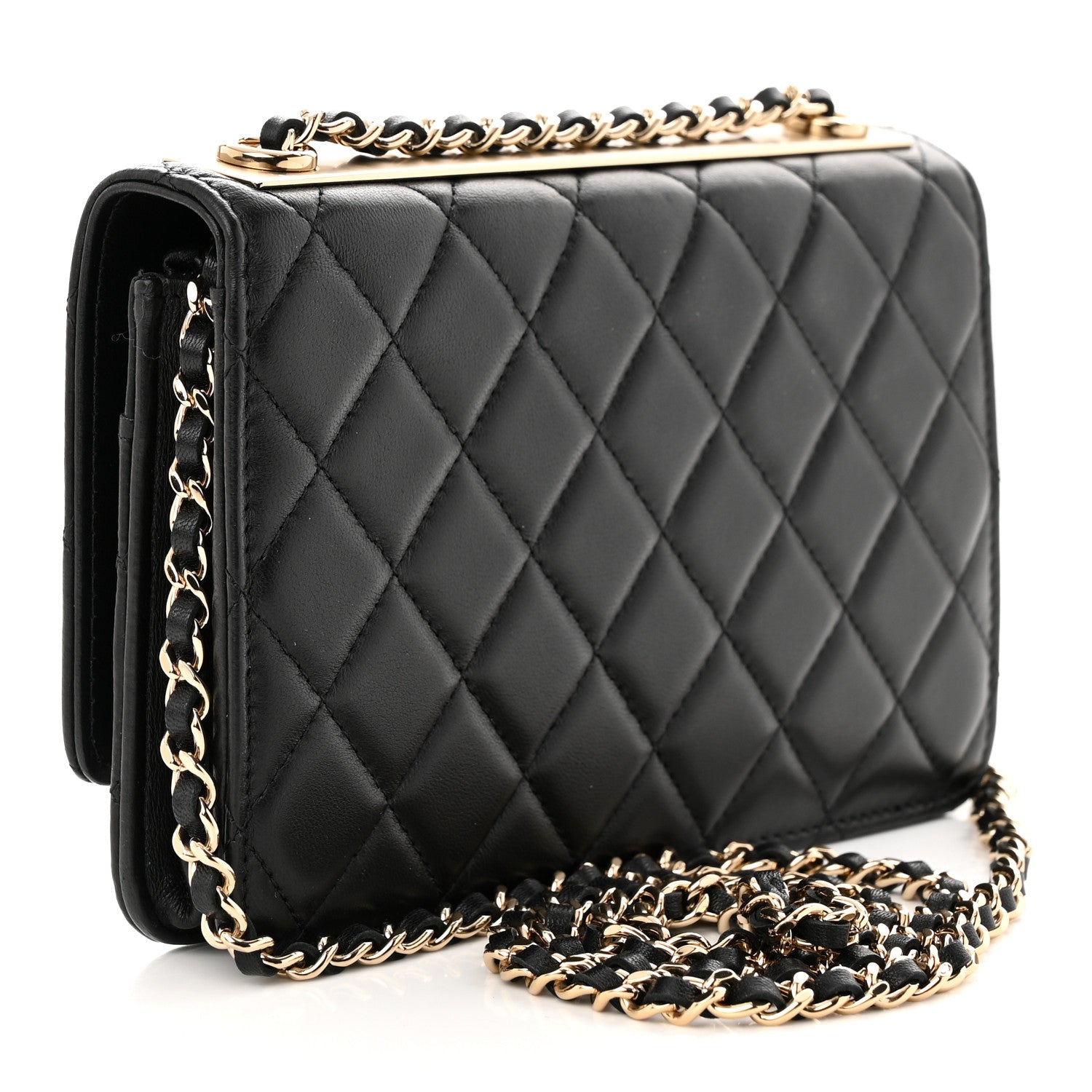 Chanel Lambskin Quilted Trendy CC Wallet On Chain WOC Black 3 of 12