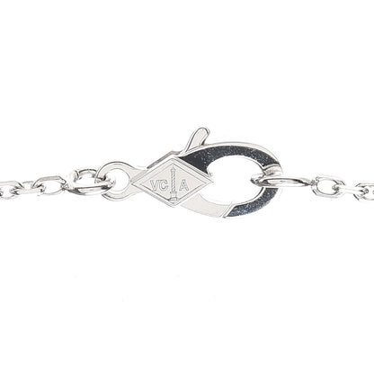 Van Cleef & Arpels 18K White Gold Diamond Guilloche Vintage Alhambra Pendant Necklace 4 of 8