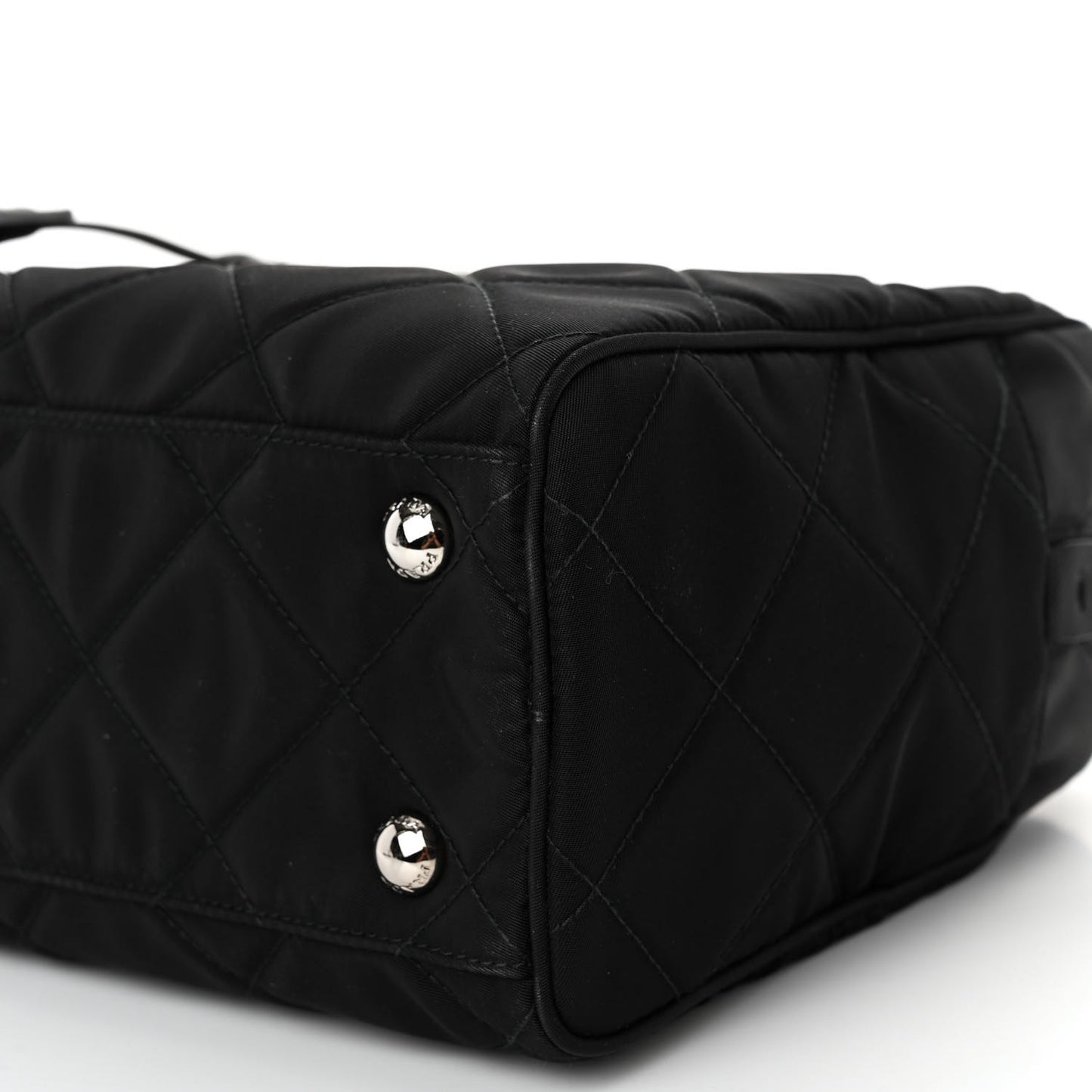 Nylon Tessuto Impuntu Quilted Shoulder Bag Black