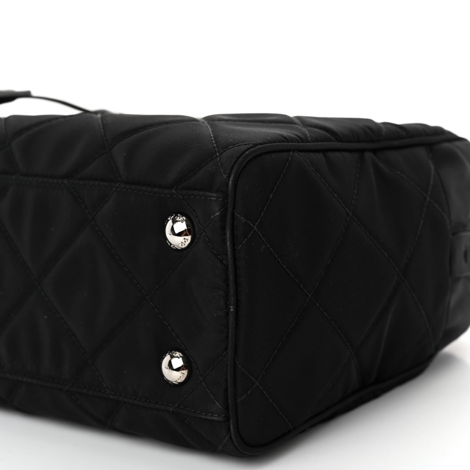 Prada Nylon Tessuto Impuntu Quilted Shoulder Bag Black 9 of 10