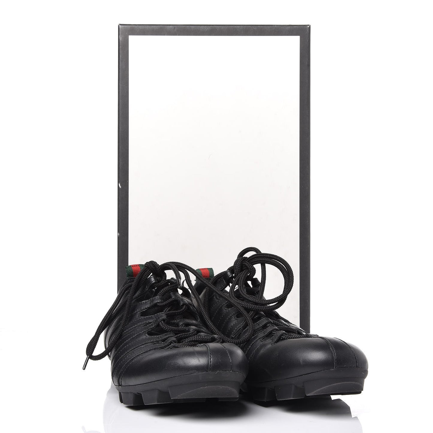 Calfskin Mens Lion Head Web Sneakers 8.5 Black