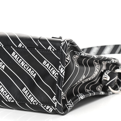 Balenciaga Veau Allover Logo Classic Silver Hardware S City Black White 6 of 10