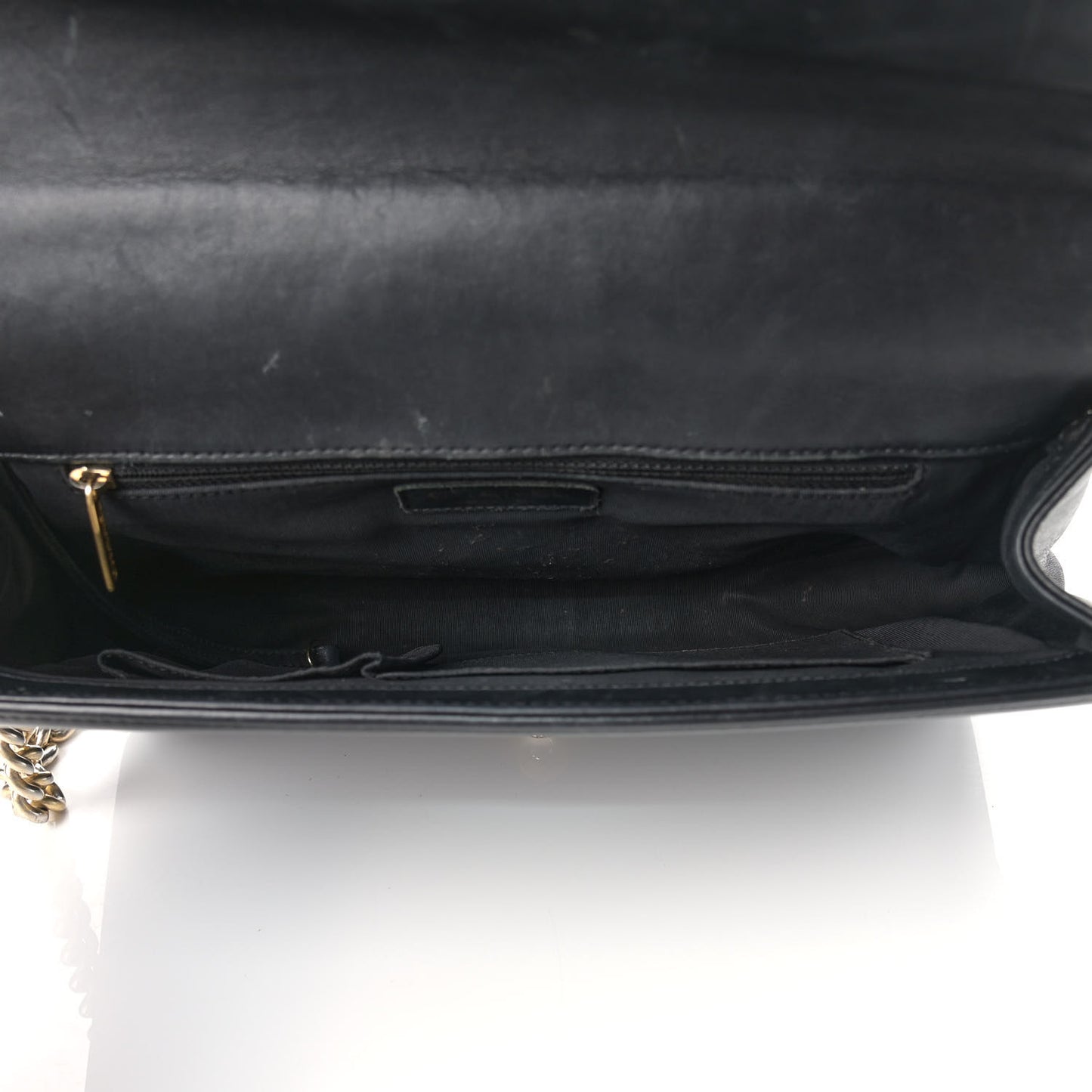Lambskin Quilted Large Boy Flap Black