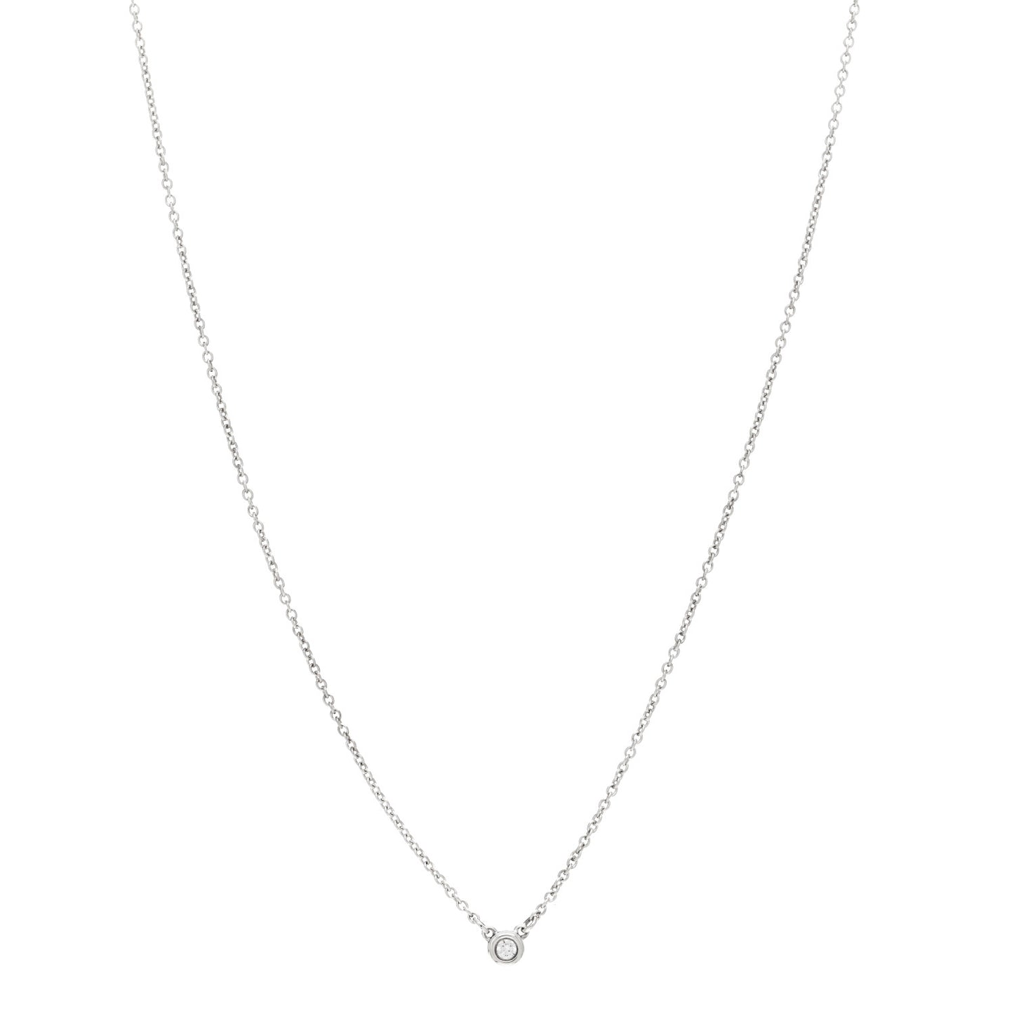 Sterling Silver Diamond .05ct Elsa Peretti Diamonds by the Yard Pendant Necklace