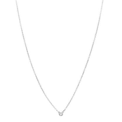 Tiffany Sterling Silver Diamond .05ct Elsa Peretti Diamonds by the Yard Pendant Necklace 1 of 3