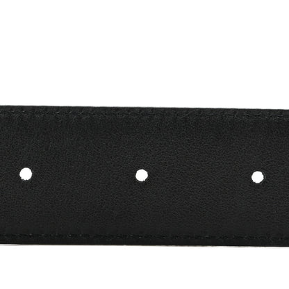 Saint Laurent Calfskin Crocodile Embossed Square Buckle Belt 90 36 Black 4 of 7