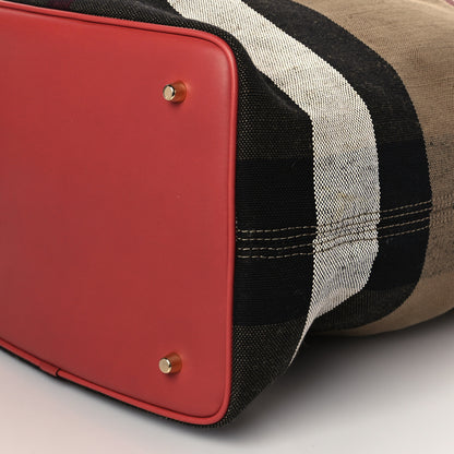 Burberry Canvas Mega Check Medium Ashby Tassel Hobo Cinnamon Red 9 of 9