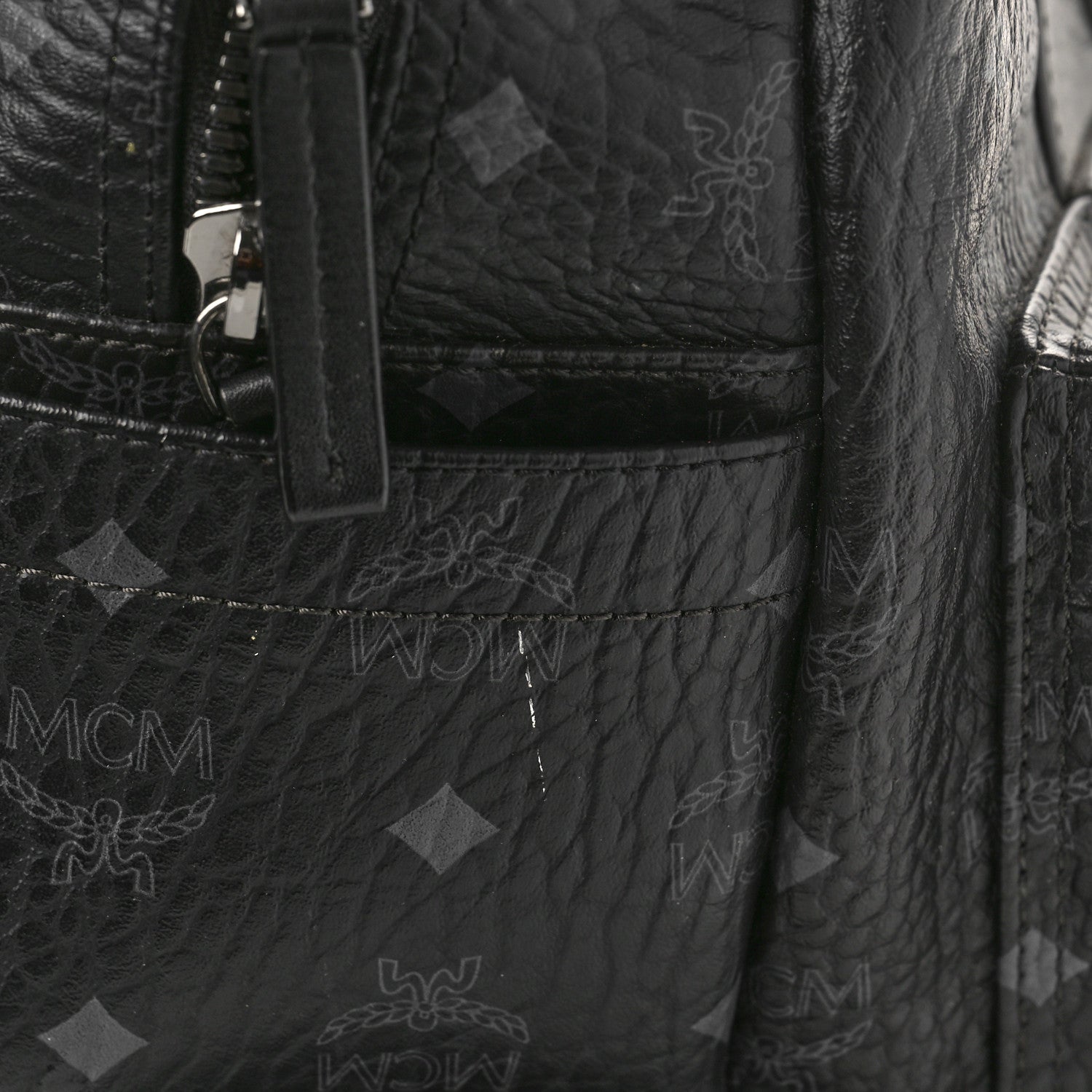 MCM Visetos Medium Stark Logo Stripe Backpack Black 12 of 13