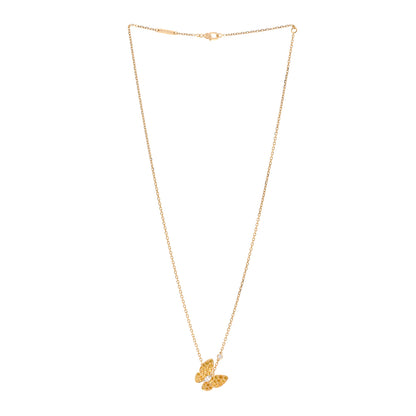 Van Cleef & Arpels 18K Yellow Gold Diamond Yellow Sapphire Two Butterfly Pendant Necklace 3 of 5