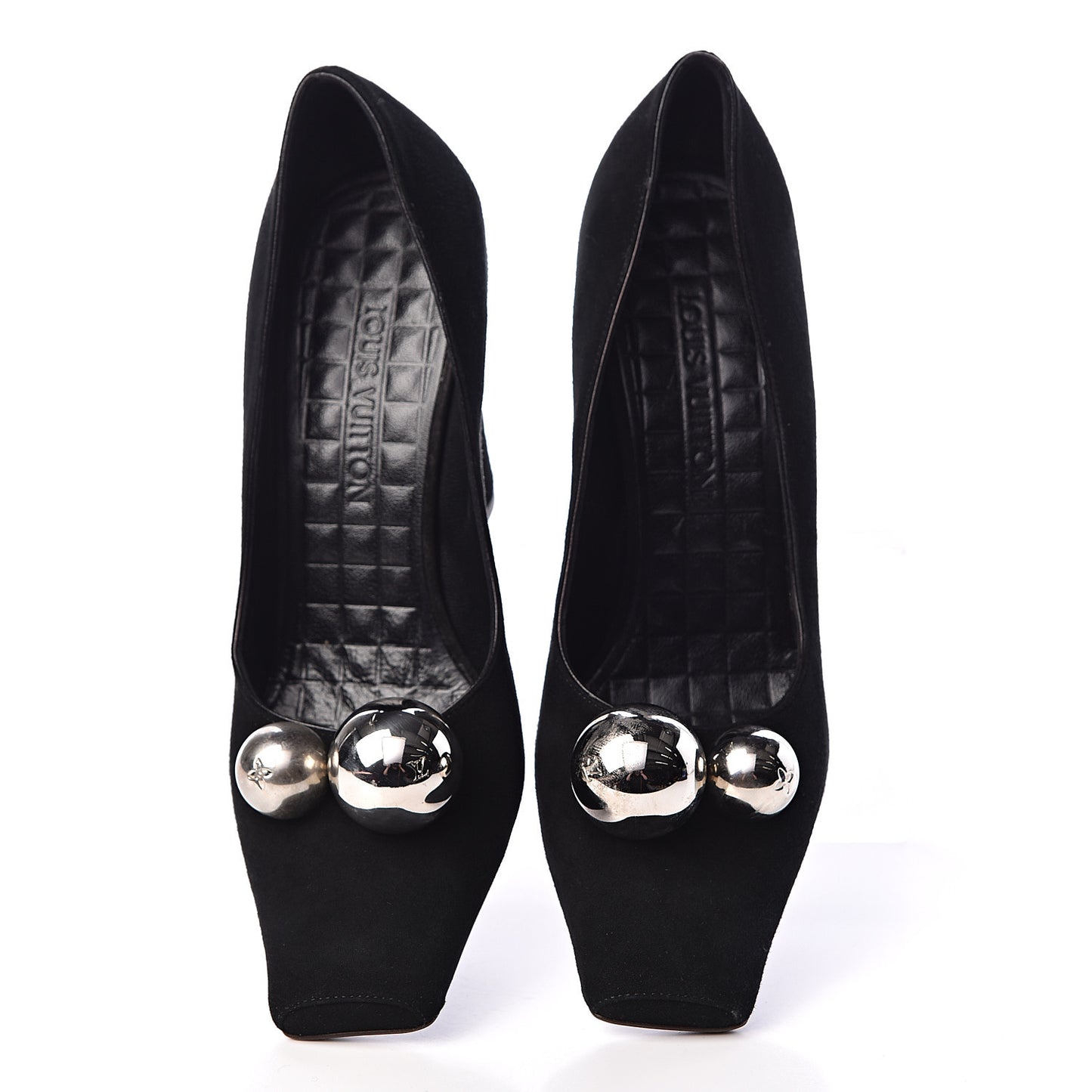 Suede Mirrored Ball Pumps 37 Black