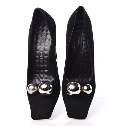 Louis Vuitton Suede Mirrored Ball Pumps 37 Black 3 of 16