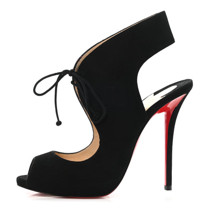 Christian Louboutin Suede Allegra 120 Peep Toe Pump 41 Black 1 of 8