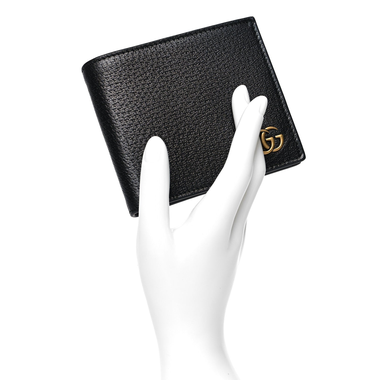 Gucci Textured Calfskin GG Marmont Bi-Fold Coin Wallet Black 2 of 10