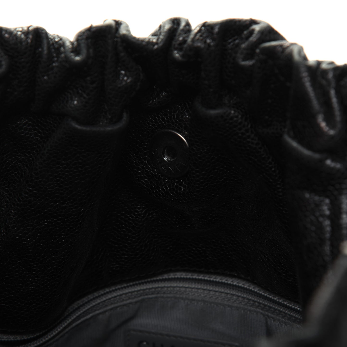 Distressed Glazed Caviar Quilted Large Elastic Tote Black