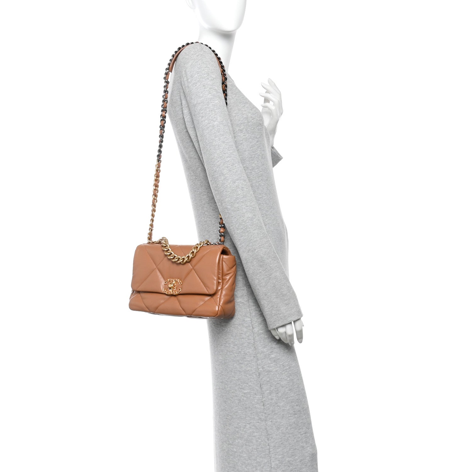 Chanel Lambskin Quilted Medium Chanel 19 Flap Brown 2 of 11