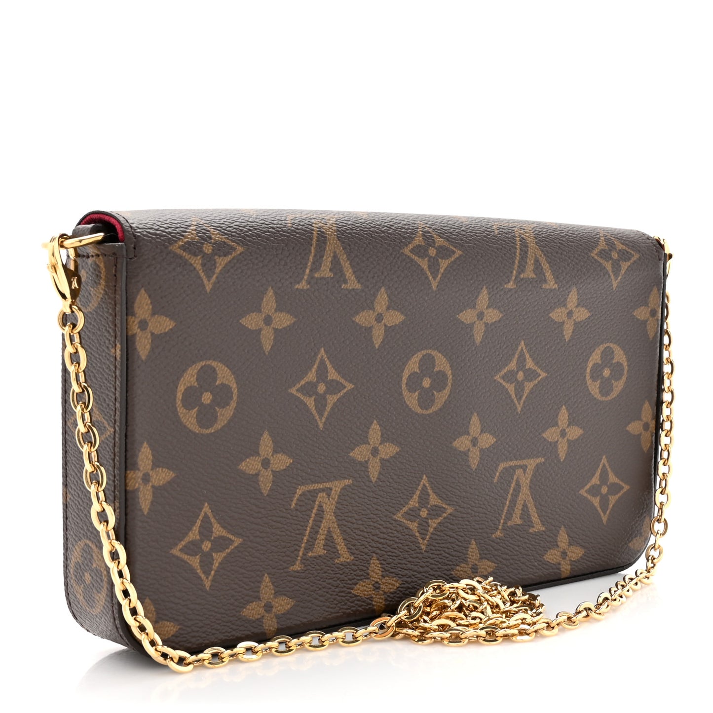 Monogram Pochette Felicie Chain Wallet Fuchsia