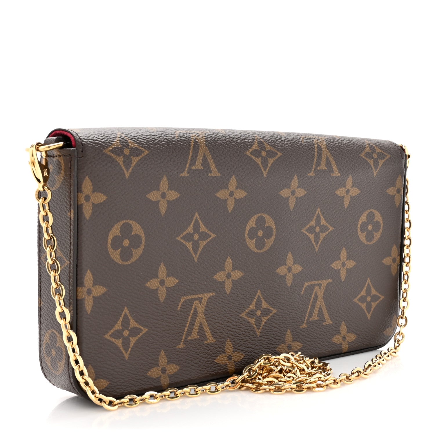 Louis Vuitton Monogram Pochette Felicie Chain Wallet Fuchsia 4 of 15