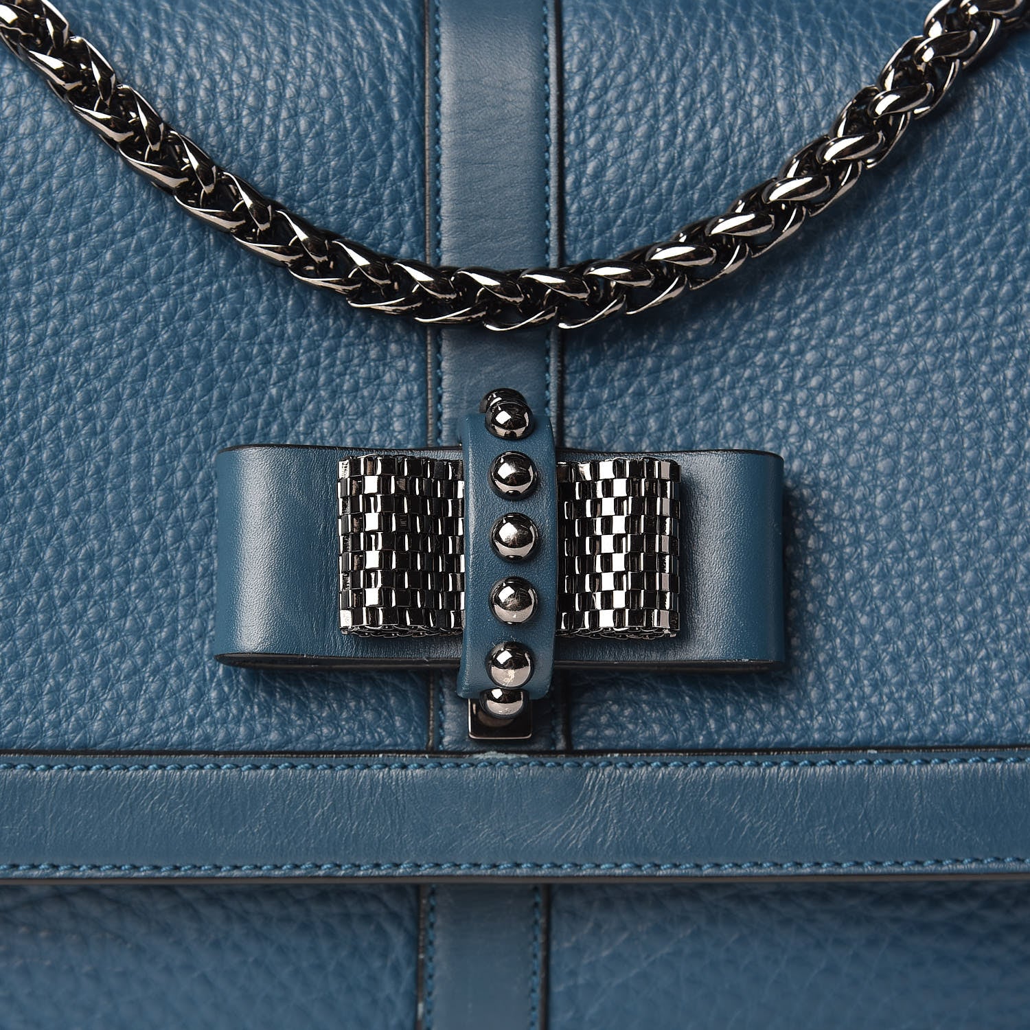 Christian Louboutin Calfskin Sweet Charity Shoulder Bag Blue 8 of 17