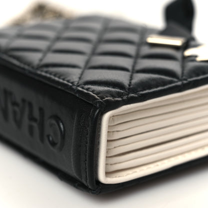 Chanel Lambskin Quilted Book Card Holder on Chain Black 9 of 12