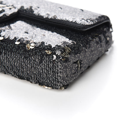 Chanel Sequin Mini Flap Beige Black 8 of 10