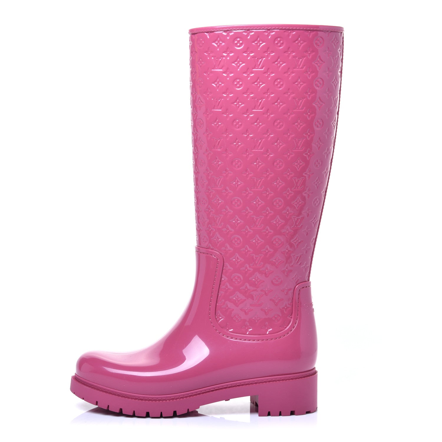 Louis Vuitton Rubber Embossed Monogram Splash Rain Boots 38 Pink 1 of 8