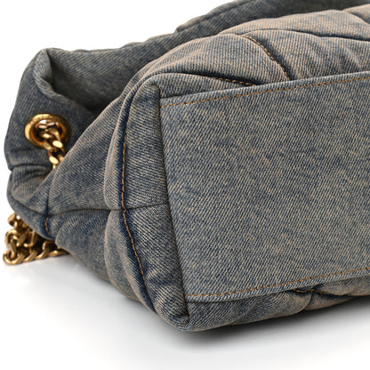 Saint Laurent Denim Quilted Small Loulou Puffer Monogram Chain Satchel Blue Cinnamon 7 of 8