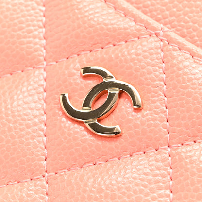 Chanel Caviar Quilted Card Holder Light Orange 9 of 10