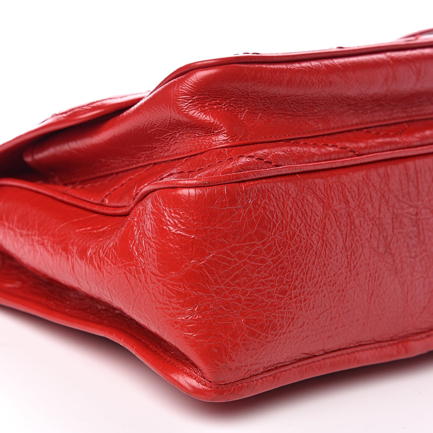Crinkled Calfskin Matelasse Monogram Medium Niki Chain Satchel Rouge Eros