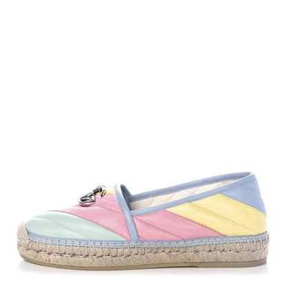 Gucci Nappa Matelasse Diagonal GG Marmont Espadrilles 36 Multicolor Pastel 1 of 11
