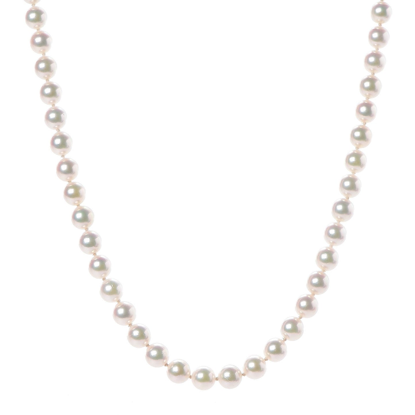 Platinum Diamond 6-6.5mm Akoya Pearl Necklace 16