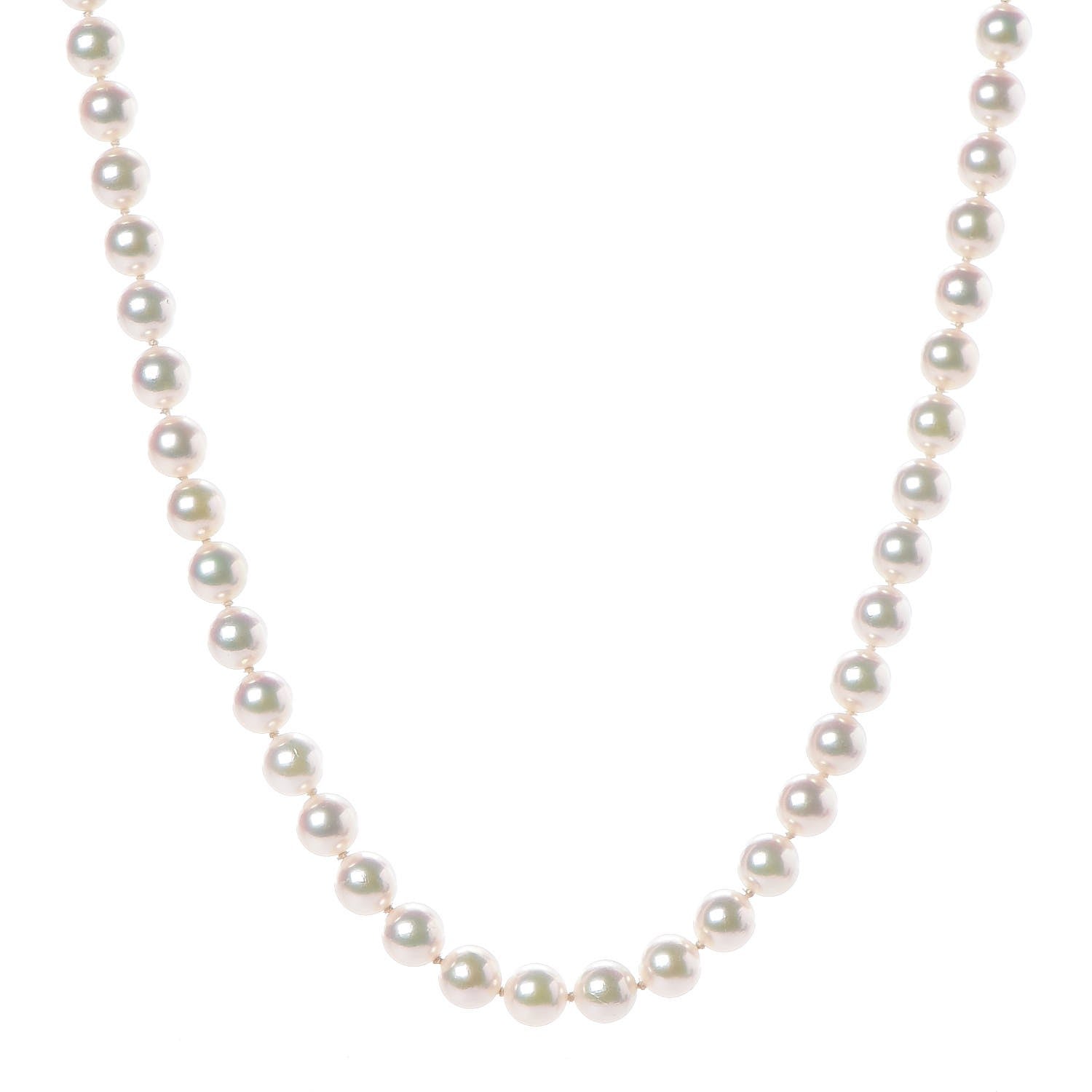 Mikimoto Platinum Diamond 6-6.5mm Akoya Pearl Necklace 16 1 of 5