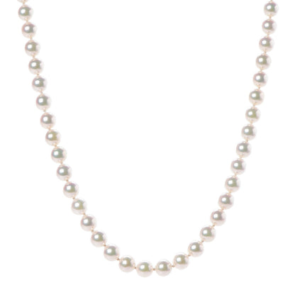 Mikimoto Platinum Diamond 6-6.5mm Akoya Pearl Necklace 16 1 of 5