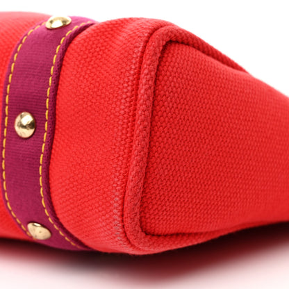 Louis Vuitton Toile Antigua Cabas MM Red Pink 10 of 11