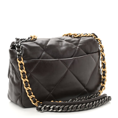Chanel Lambskin Quilted Medium Chanel 19 Flap Dark Brown 3 of 11