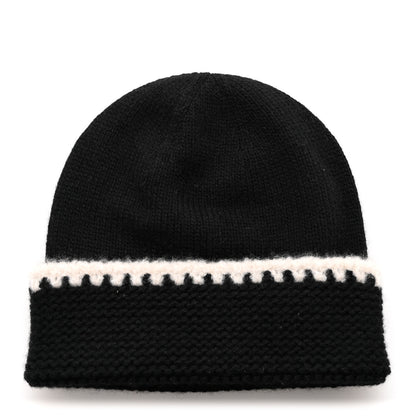 Chanel Cashmere CC Logo Beanie Hat Black 3 of 6